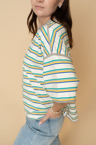 Calista Striped Oversized Relaxed Top - Wild Lavender Boutique