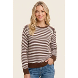 Regan Striped Sweatshirt - Camel