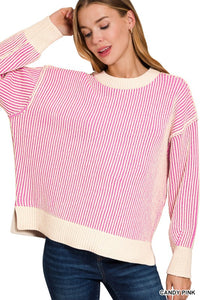 Two-Toned Crew Neck Sweater