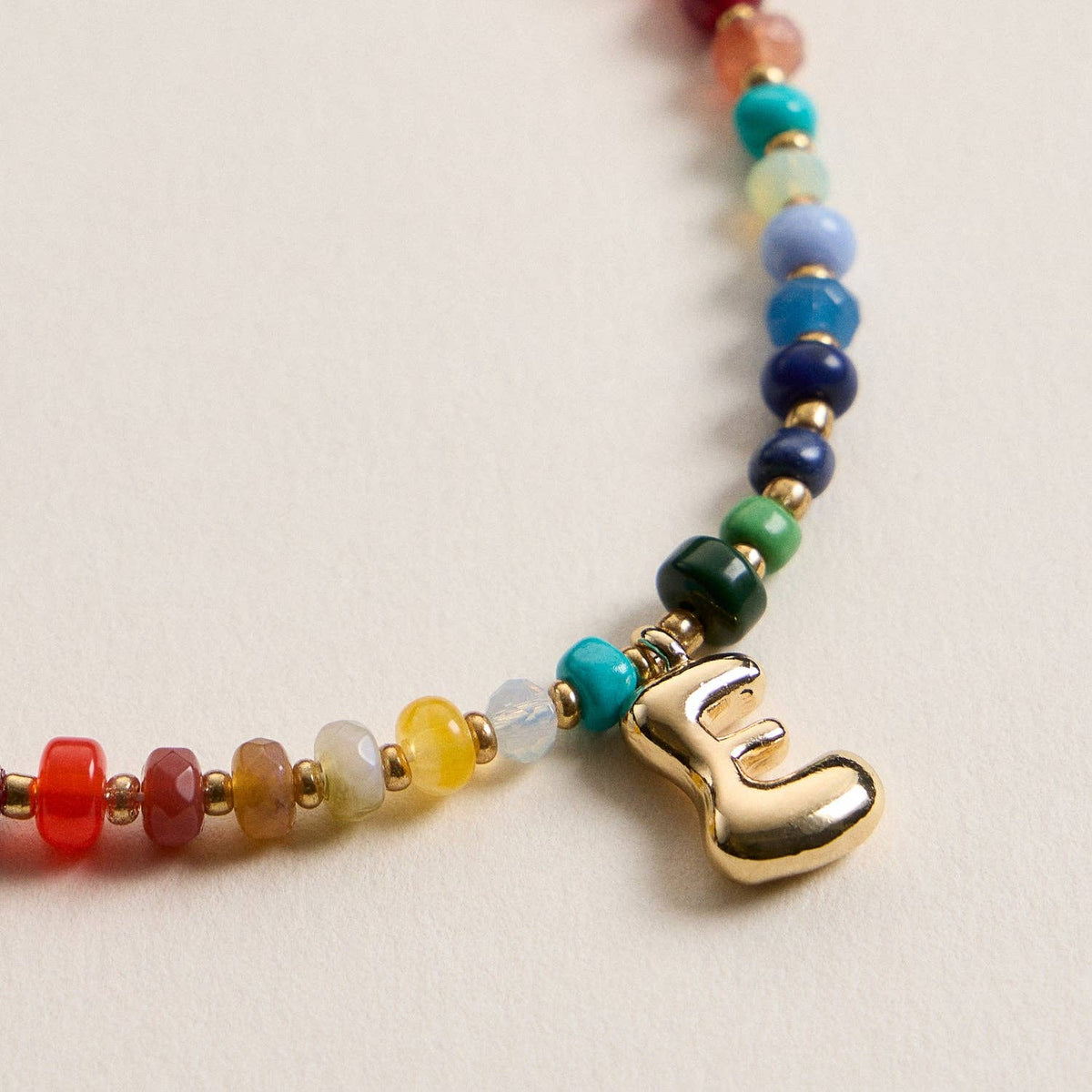Vibrant Beaded Necklaces with Gold Initial Charms