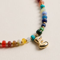 Vibrant Beaded Necklaces with Gold Initial Charms