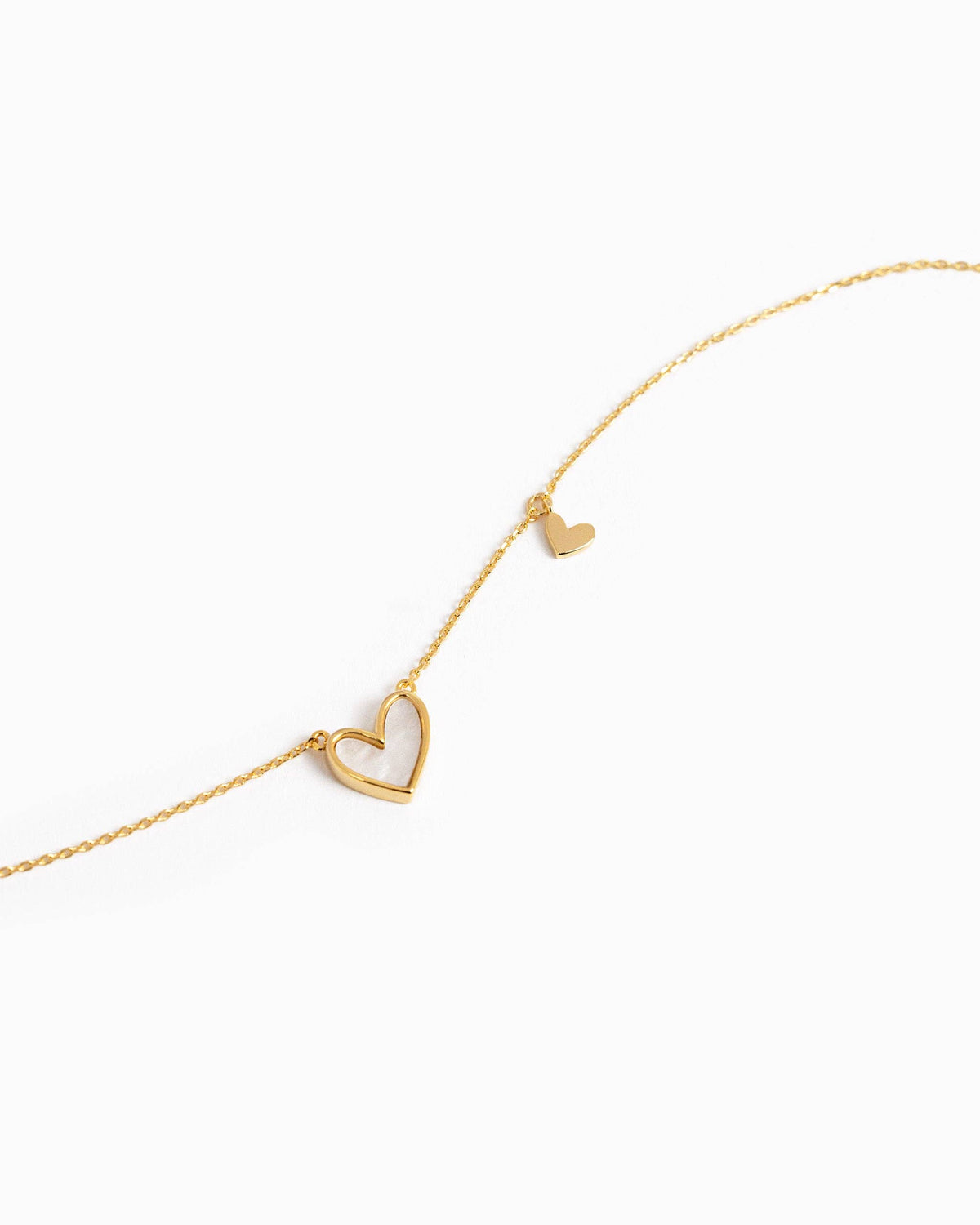 Asymmetrical Heart Station Charm Necklace