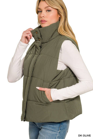 Veronica High Neck Puffer Vest