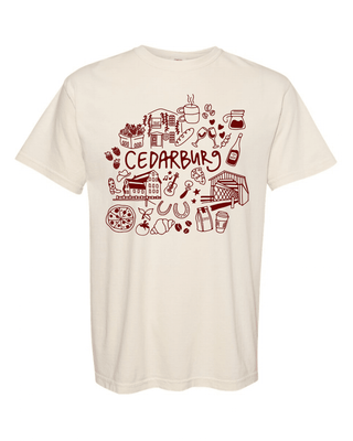 Cedarburg Icons Graphic Tee - Ivory - Wild Lavender Boutique