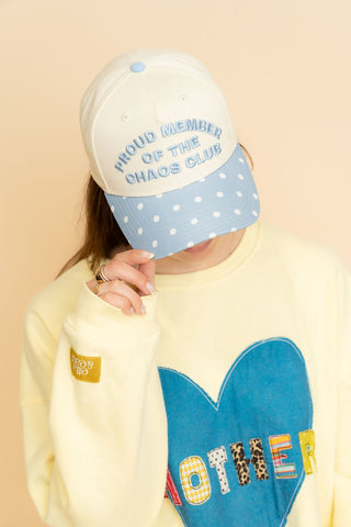 Chaos Club Trucker Hat - Polka Dot Denim - Wild Lavender Boutique