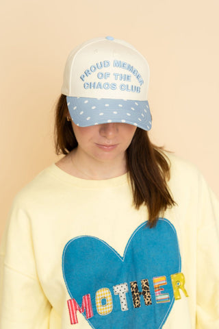Chaos Club Trucker Hat - Polka Dot Denim - Wild Lavender Boutique