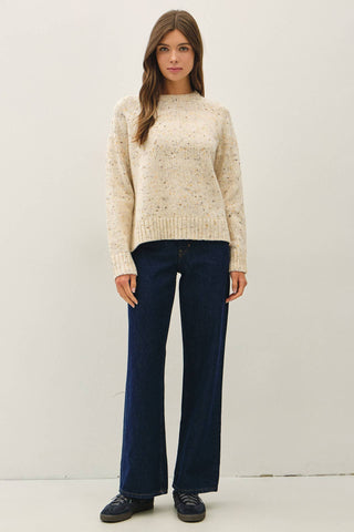 Collin Oversized Crew Neck Sweater - Cream - Wild Lavender Boutique