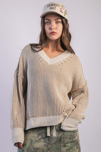 Oversized Two Tone Sweater