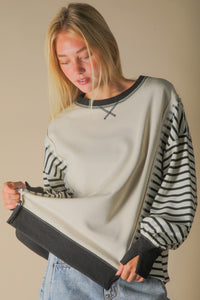 B.F. Oversized Striped Top