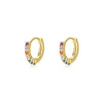 Rainbow Hoop Earrings in 925 Sterling Silver