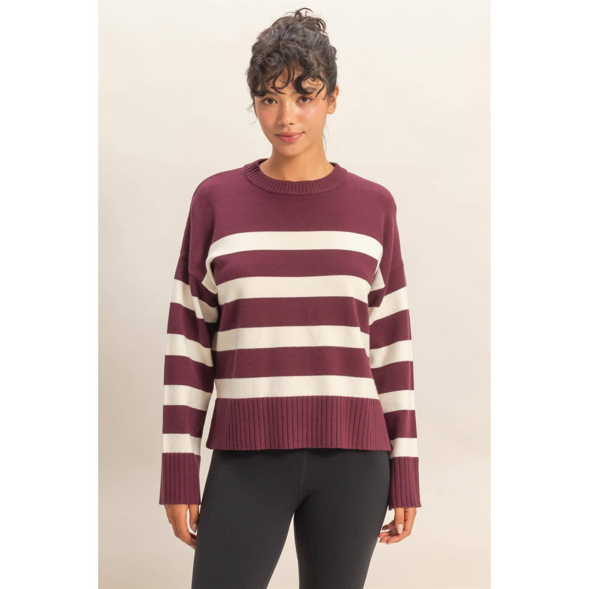 Suni Striped Crew Neck Sweater