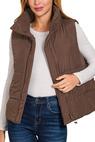 Veronica High Neck Puffer Vest