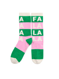 "FA LA LA" SOCKS,GREEN
