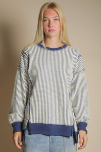 Jillian Oversized Waffle Knit Casual Top