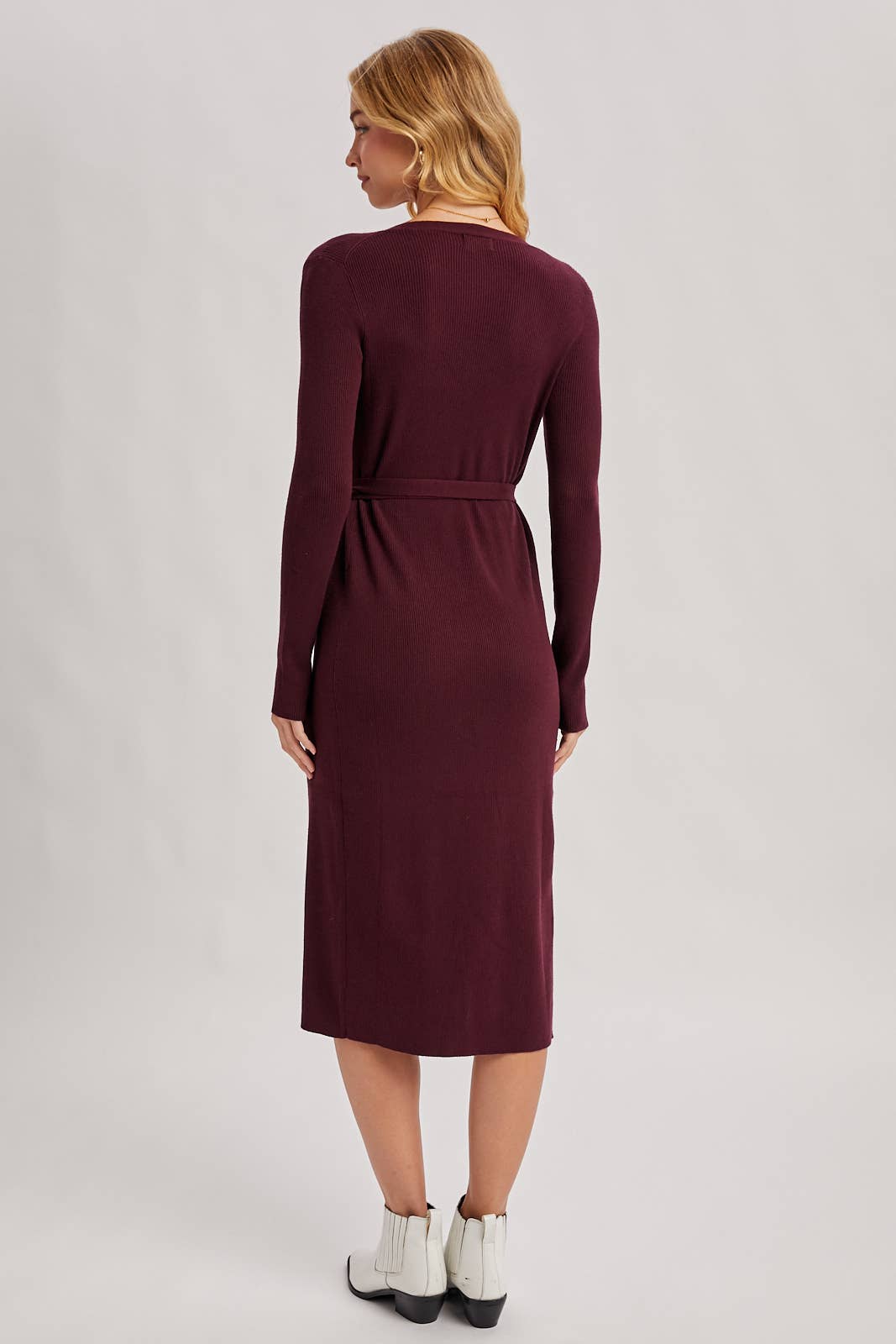 Annie Ribbed Knit Wrap Dress