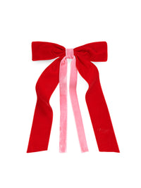 TWO-TONE VELVET BOW CLIP