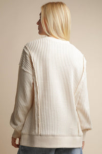 Jillian Oversized Waffle Knit Casual Top