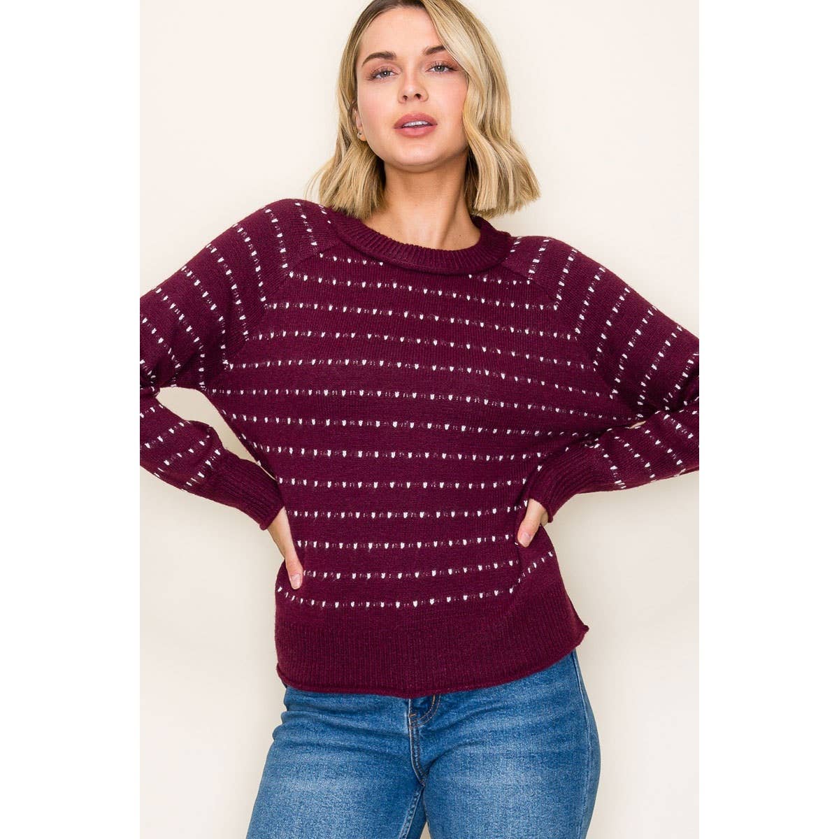 Donna Dotted Striped Sweater