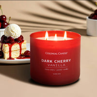 Dark Cherry Vanilla Scented Candle, Soy Blend Wax, 14.5oz