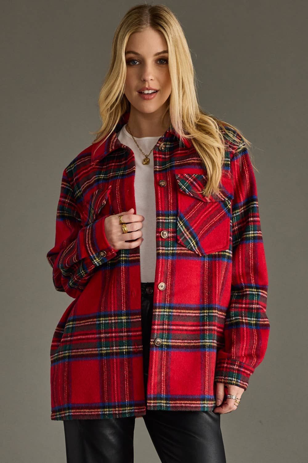 Red, Green, Blue & Yellow Plaid Jacket