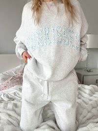 Pearl Grey Floral Sunkissed Embroider Sweatshirt