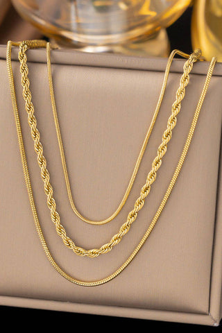 18K Gold Plated Waterproof Stainless Steel Chain Necklace