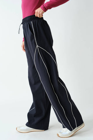 Clarissa Curved Classic Track Pants - Black