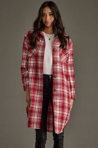 Red & White Plaid Long Shacket