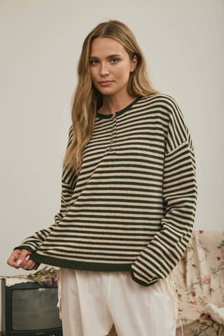 Becky Button Up Henley Sweater