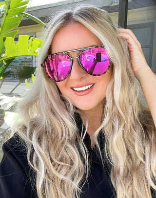 Earhart - Women's Large Polarized Aviator Sunglasses - Wild Lavender Boutique