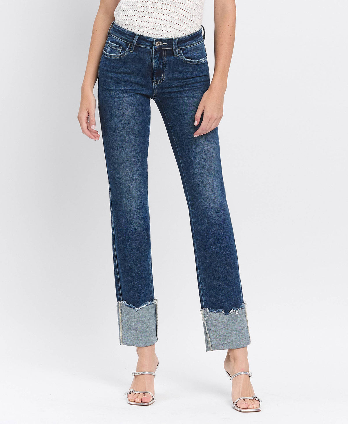 Lovervet Mid Rise Cuffed Slim Straight Jeans