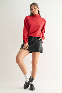 Pima Cotton Slouchy Turtleneck