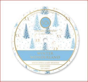 Winter Wonderland Candle Silver ROUND Bowl 14oz