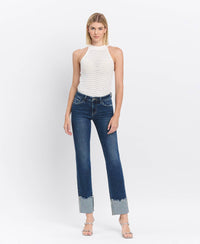 Lovervet Mid Rise Cuffed Slim Straight Jeans