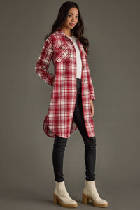 Red & White Plaid Long Shacket