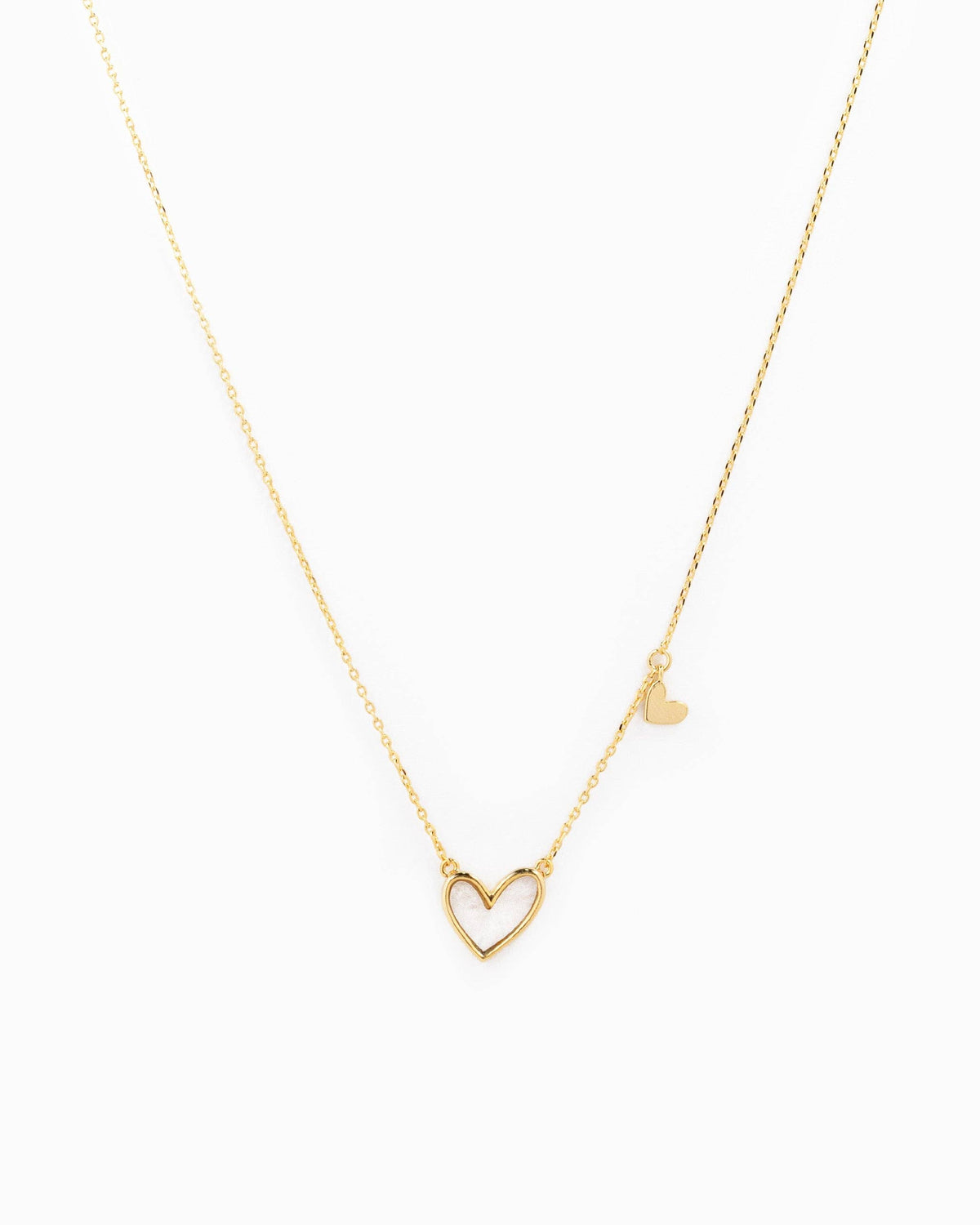 Asymmetrical Heart Station Charm Necklace