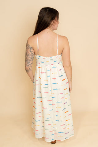 Elise Fish Print Midi Dress - Wild Lavender Boutique