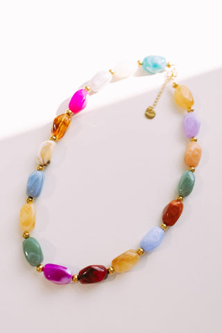 Ellie Colorful Stone Necklace - Wild Lavender Boutique