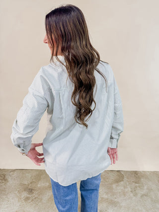 Elsie Striped Collared Shirt - Wild Lavender Boutique