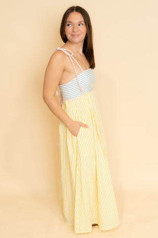 Emerson Seersucker Midi Dress - Wild Lavender Boutique