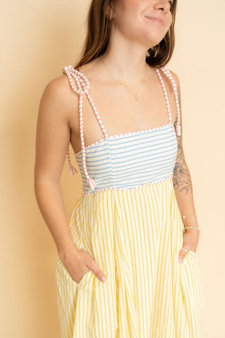 Emerson Seersucker Midi Dress - Wild Lavender Boutique