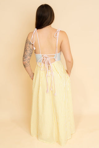 Emerson Seersucker Midi Dress - Wild Lavender Boutique
