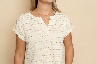 Everly Split Neck Knit Top - Wild Lavender Boutique