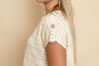 Everly Split Neck Knit Top - Wild Lavender Boutique
