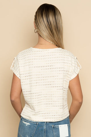 Everly Split Neck Knit Top - Wild Lavender Boutique