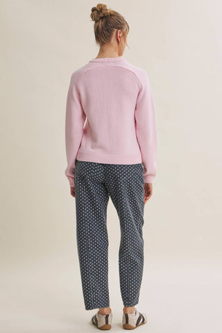 Everyday Crew Neck Sweater - Pink - Wild Lavender Boutique