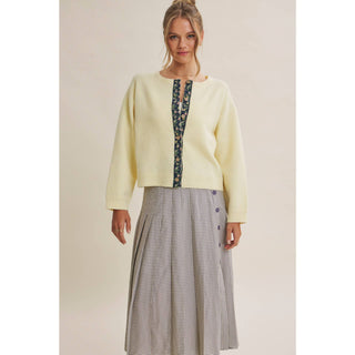 Cottage Cardigan Gingham Accent Cardigan