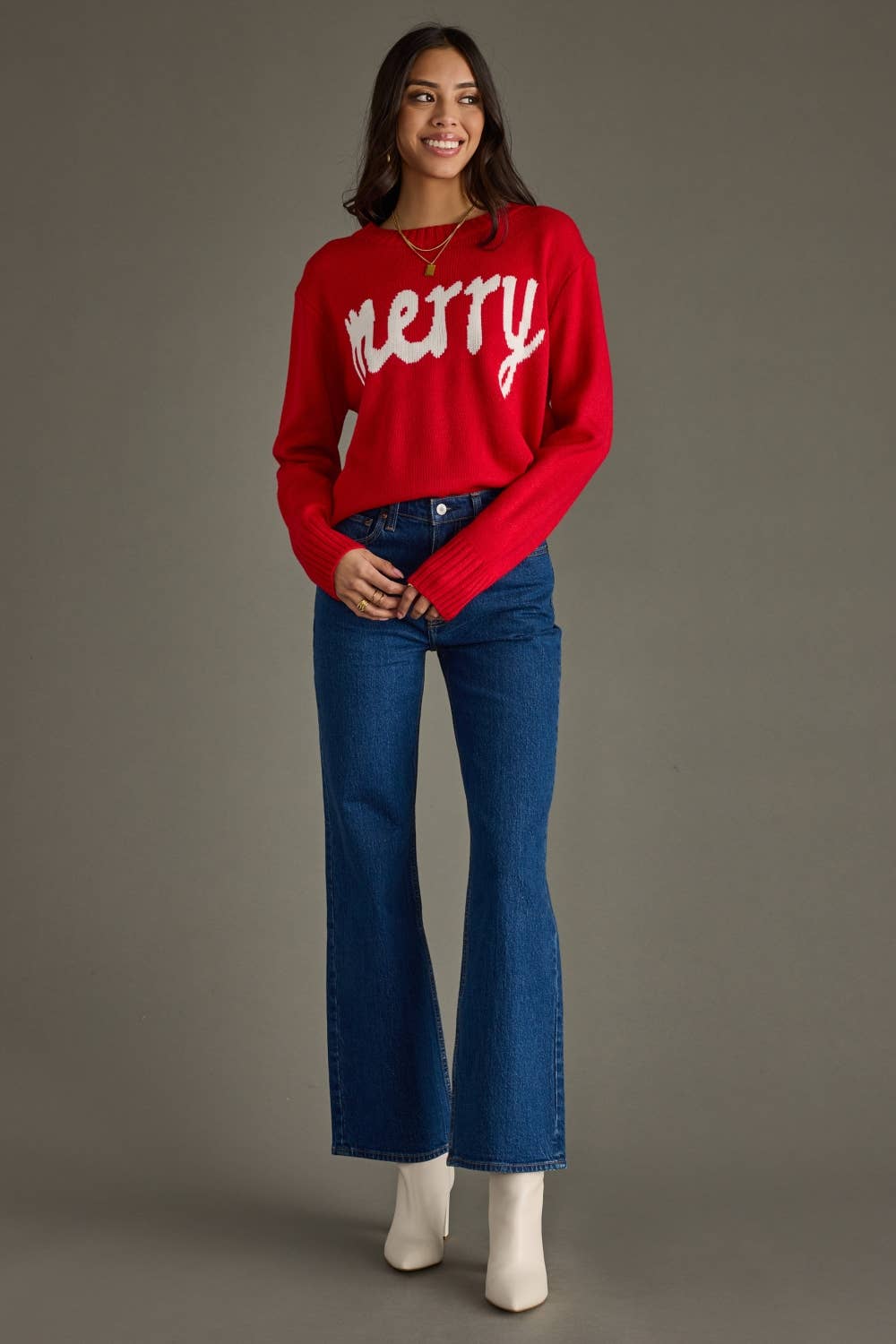 Red & White Merry Sweater