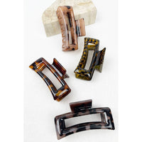 Leopard Cut Out Rectangle Hair Clips