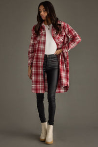 Red & White Plaid Long Shacket